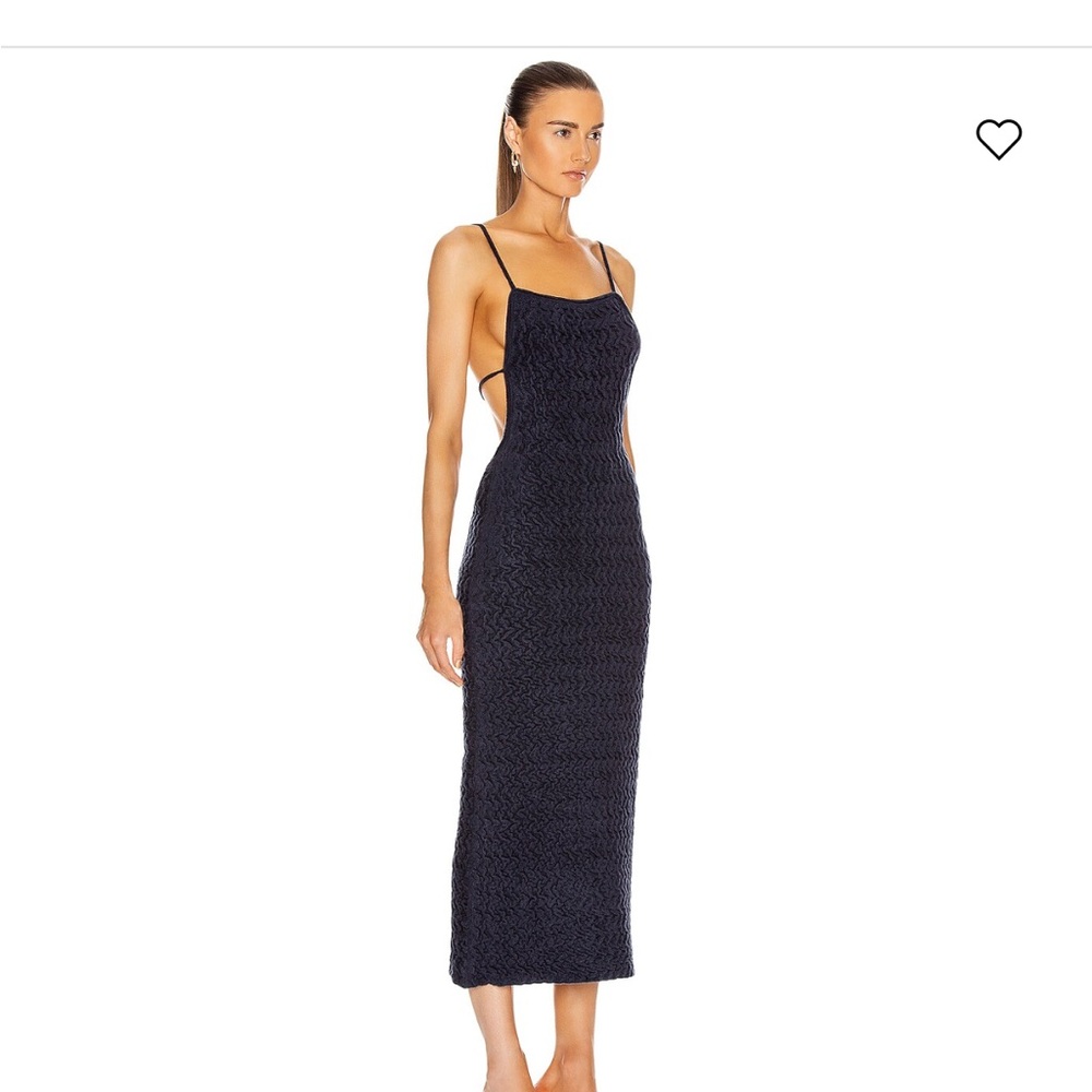 Jacquemus Navy Textured Backless Dress - Picture 4 of 9